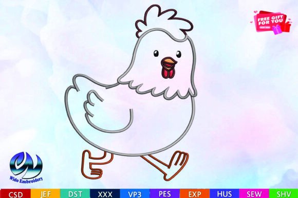Review: Chicken Embroidery Design, 10 Formats for Holiday Crafts