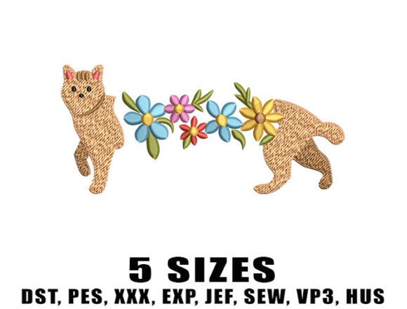 Review: Floral Cat Embroidery Designs for Boutique Sweatshirts
