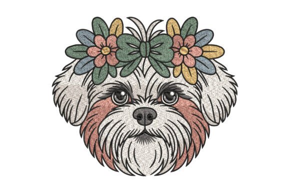 Review: Floral Shih Tzu Head Embroidery for Craft Fairs