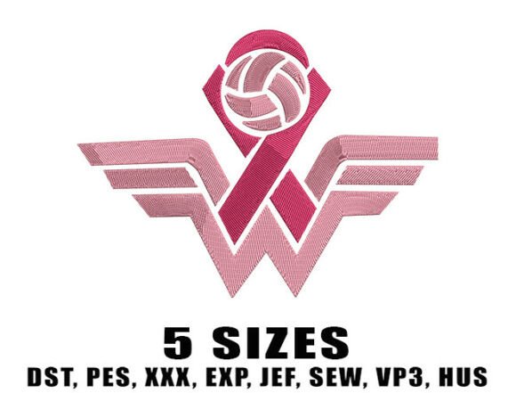 Review: Volleyball Cancer Embroidery Design for Crafters