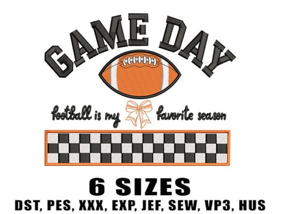 Reviewing Football Game Day Embroidery Design