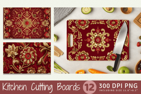 Reviewing Red Gold Embroidery Cutting Boards Sub